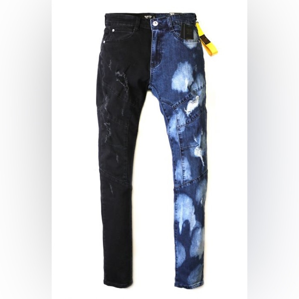 Two Tone Distressed Jeans
